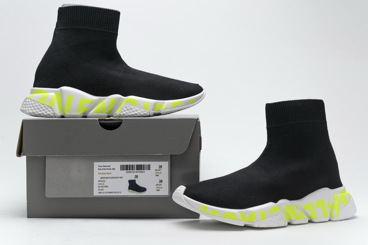Ba*len*cia*ga stretch mesh high top sneaker black white