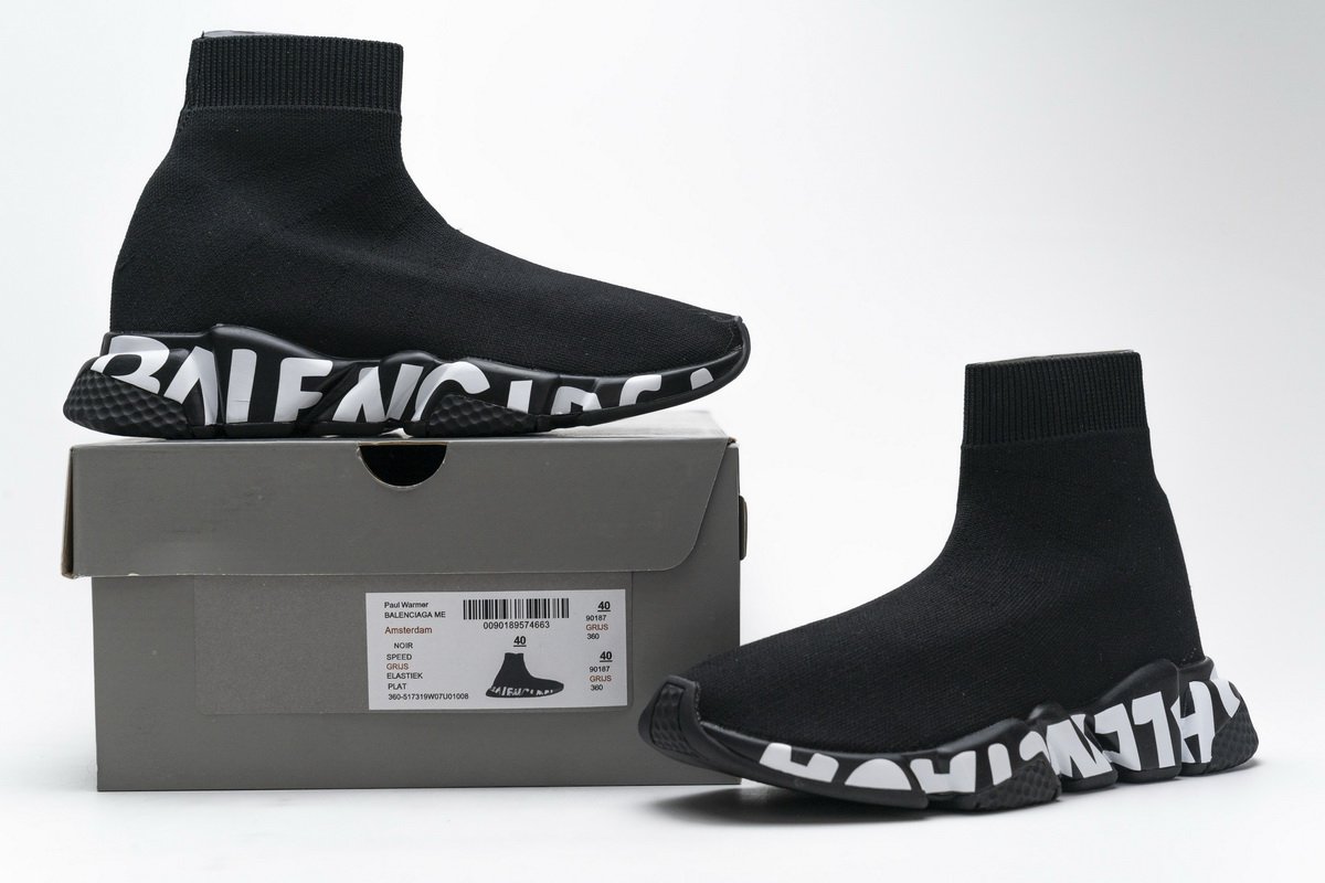 Ba*len*cia*ga stretch mesh high top sneaker all black