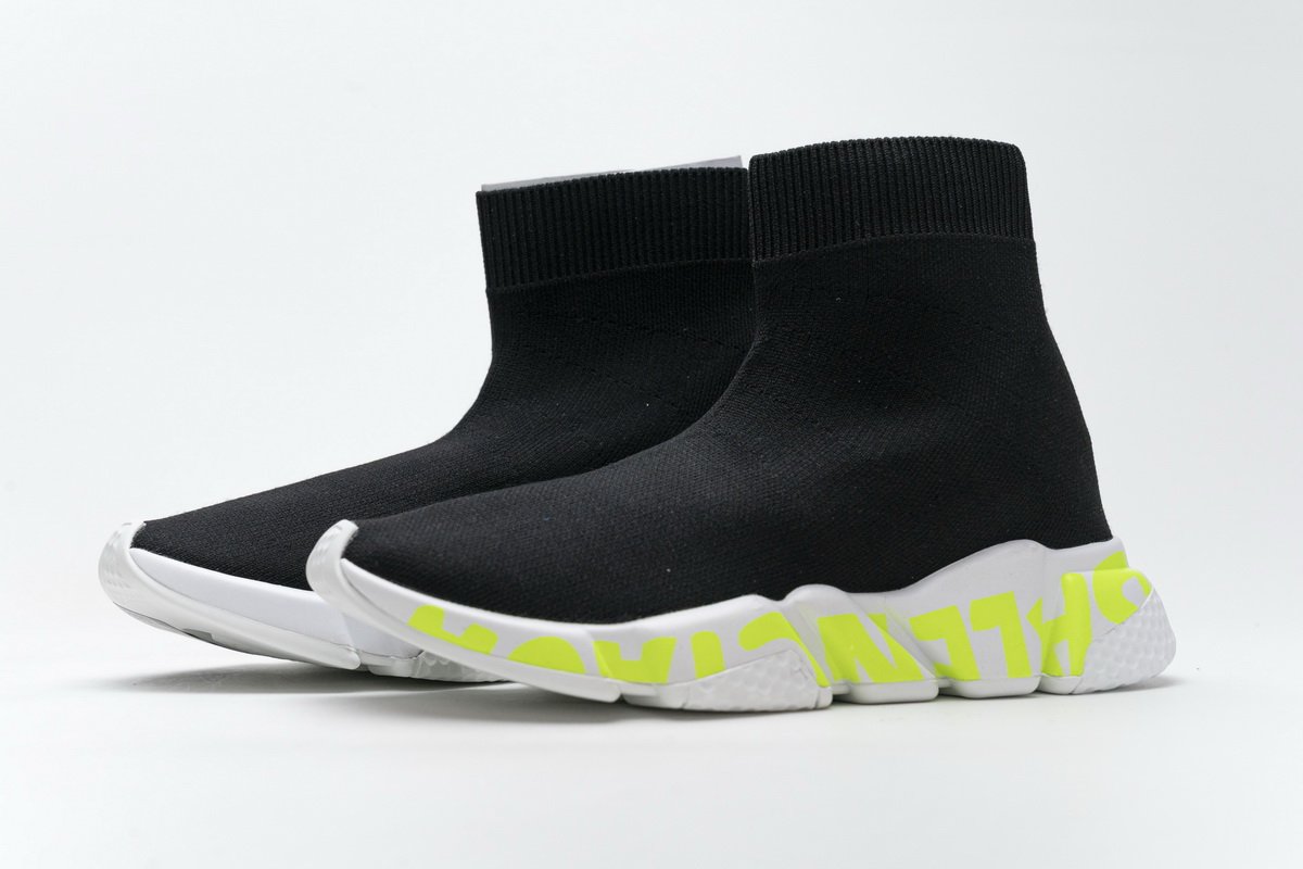 Ba*len*cia*ga stretch mesh high top sneaker black white