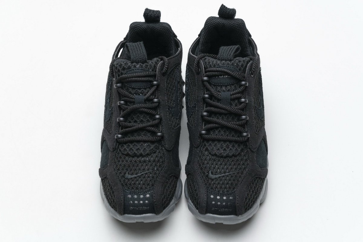 CQ5486-001 Stussy x Nike Air Zoom Spiridon Cage 2 Black Cool Grey