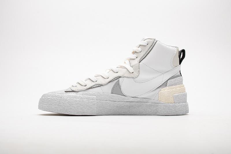 BV0072-100 Sacai x Nike Blazer Mid White Grey