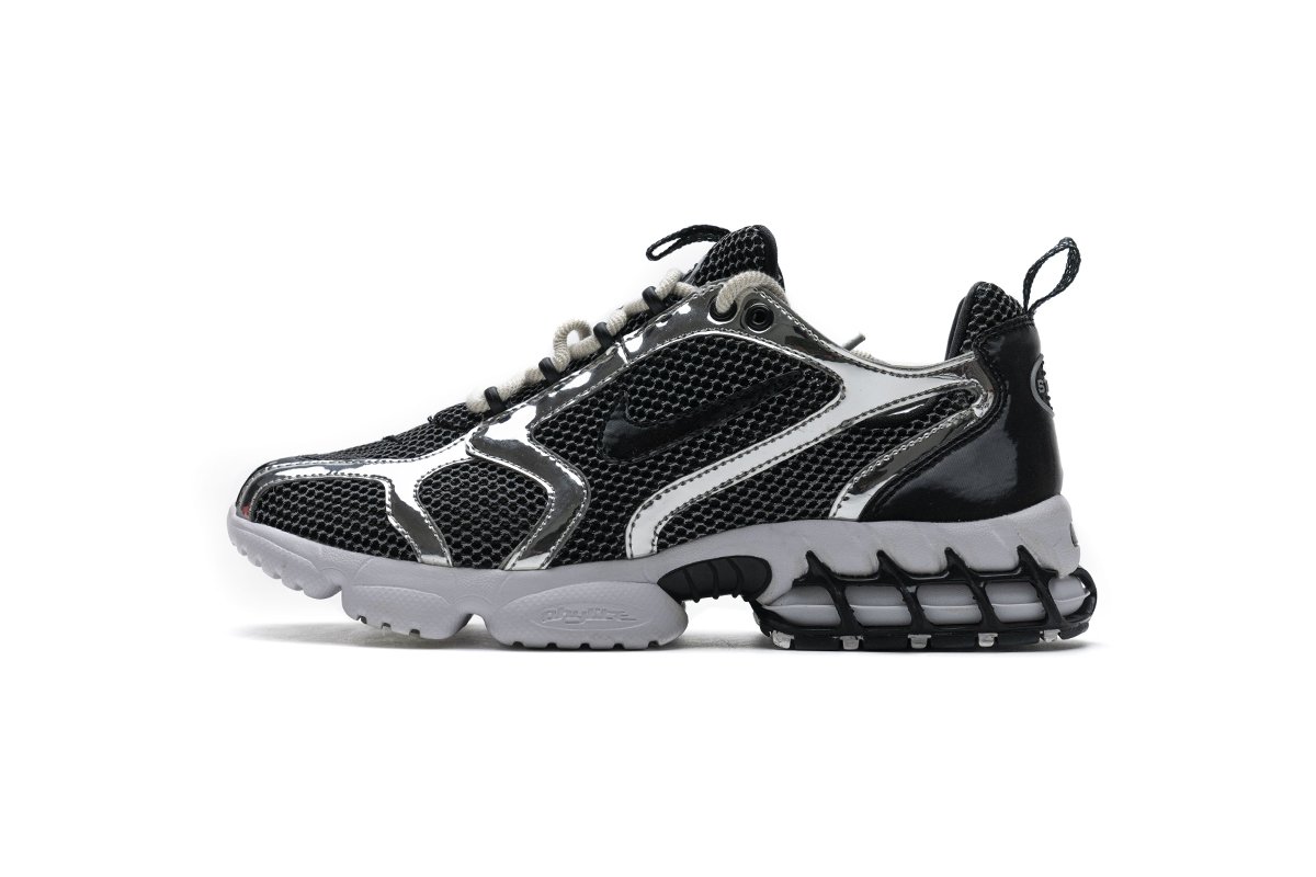CU1854-001 Stussy x Nike Air Zoom Spiridon Cage 2 Black Silver