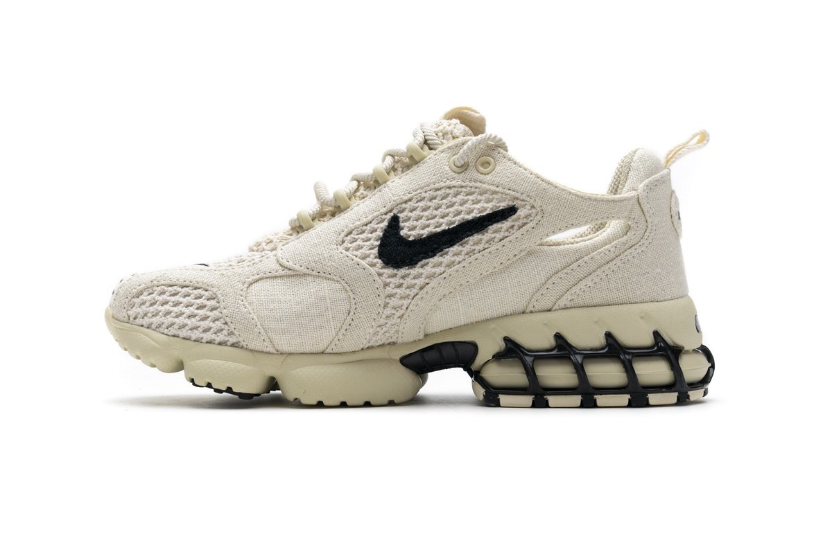 CQ5486-200 Stussy X Nike Air Zoom Spiridon Caged 2 Fossil