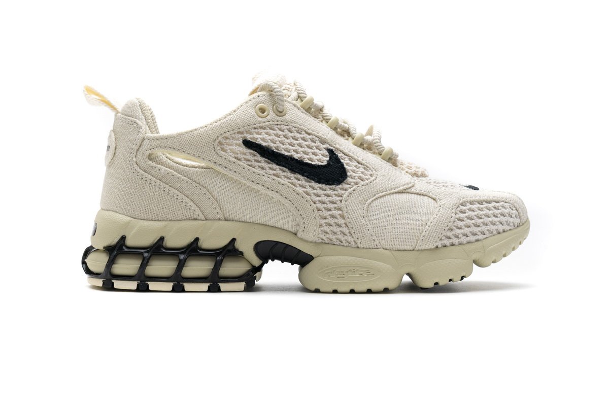 CQ5486-200 Stussy X Nike Air Zoom Spiridon Caged 2 Fossil