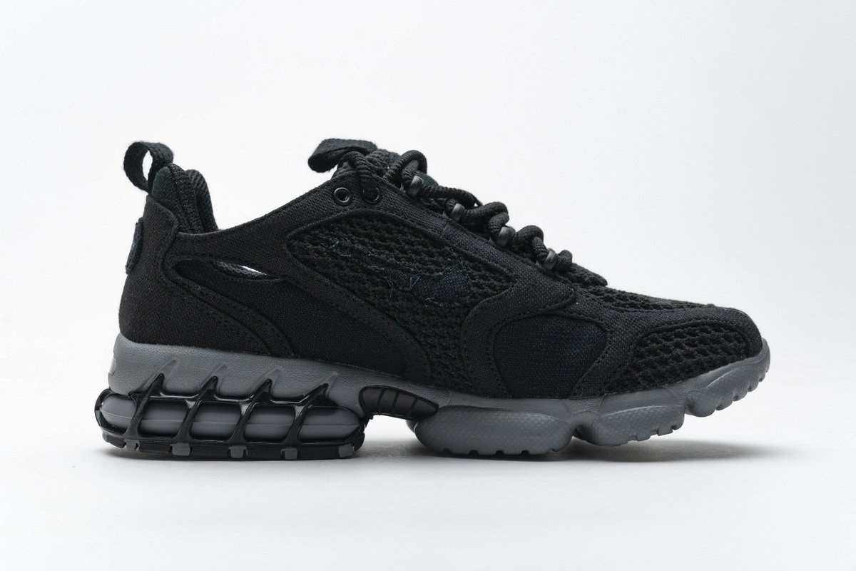 CQ5486-001 Stussy x Nike Air Zoom Spiridon Cage 2 Black Cool Grey