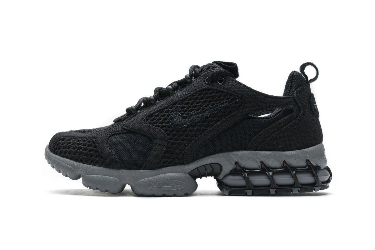 CQ5486-001 Stussy x Nike Air Zoom Spiridon Cage 2 Black Cool Grey