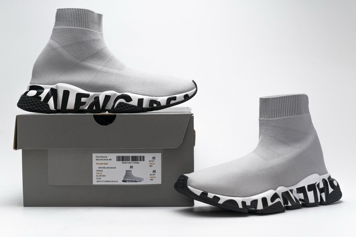 Ba*len*cia*ga stretch mesh high top sneaker grey