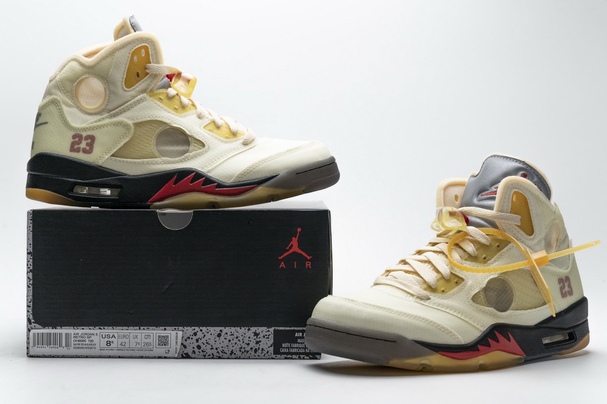 DH8565-100 OFF White x Air Jordan 5 Retro SP Sail