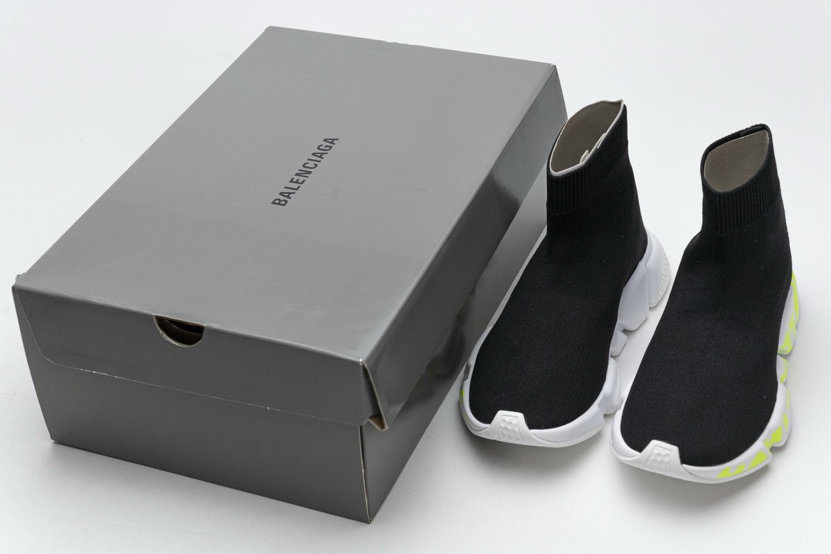Ba*len*cia*ga stretch mesh high top sneaker black white