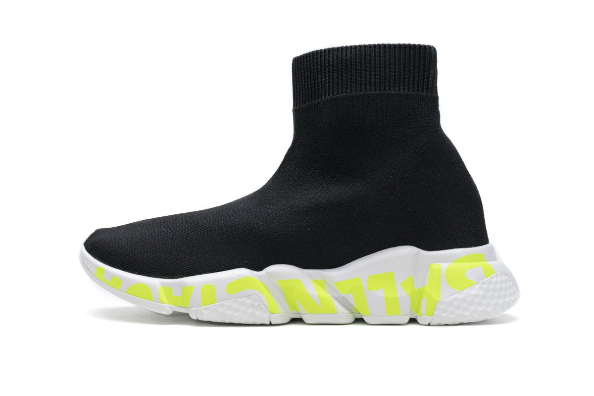 Ba*len*cia*ga stretch mesh high top sneaker black white
