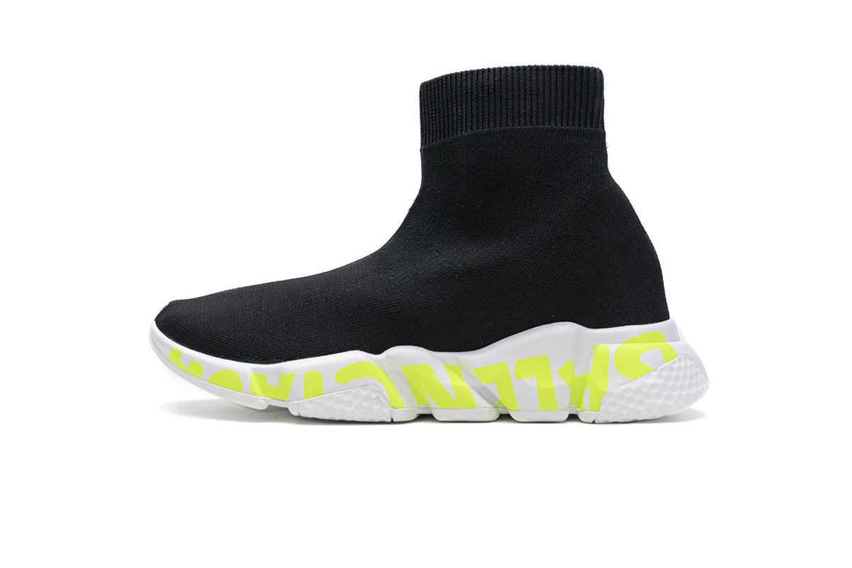 Ba*len*cia*ga stretch mesh high top sneaker black white