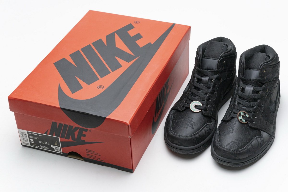 CU2804-300 Edison Chen x Air Jordan 1 Mid “Fearless Black”