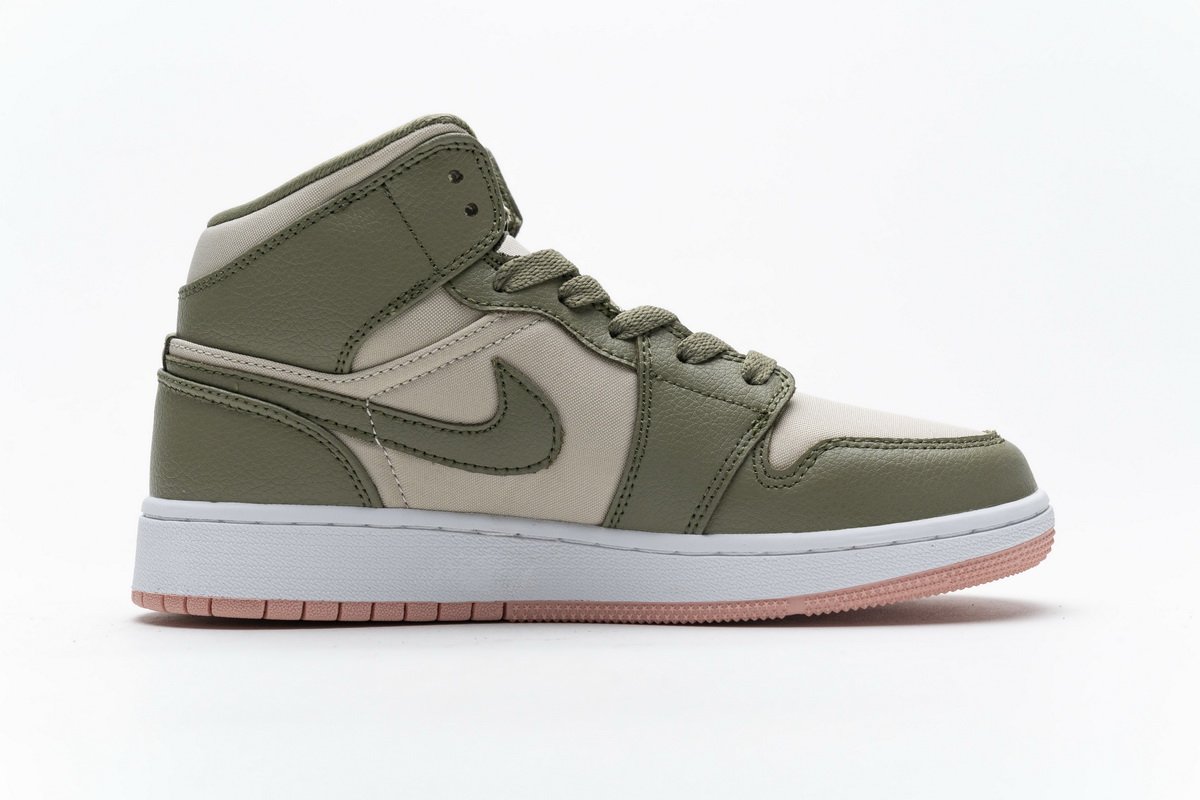 555112-225 Air Jordan 1 Mid GS Trooper Bleached Coral