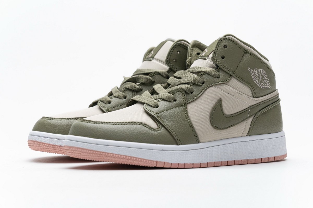 555112-225 Air Jordan 1 Mid GS Trooper Bleached Coral
