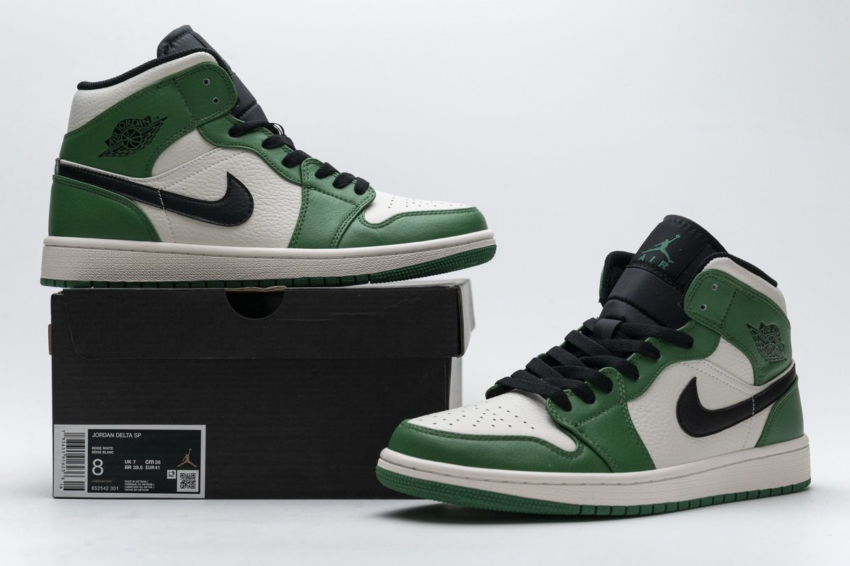 852542-301 Air Jordan 1 Mid Pine Green