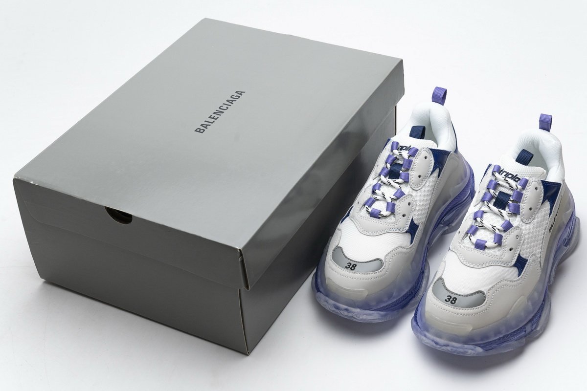 544351 w09e1 1322 Ba*len*cia*ga triple s white purple
