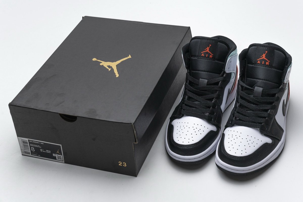 BQ6931-100 Air Jordan 1 Mid GS Black Toe