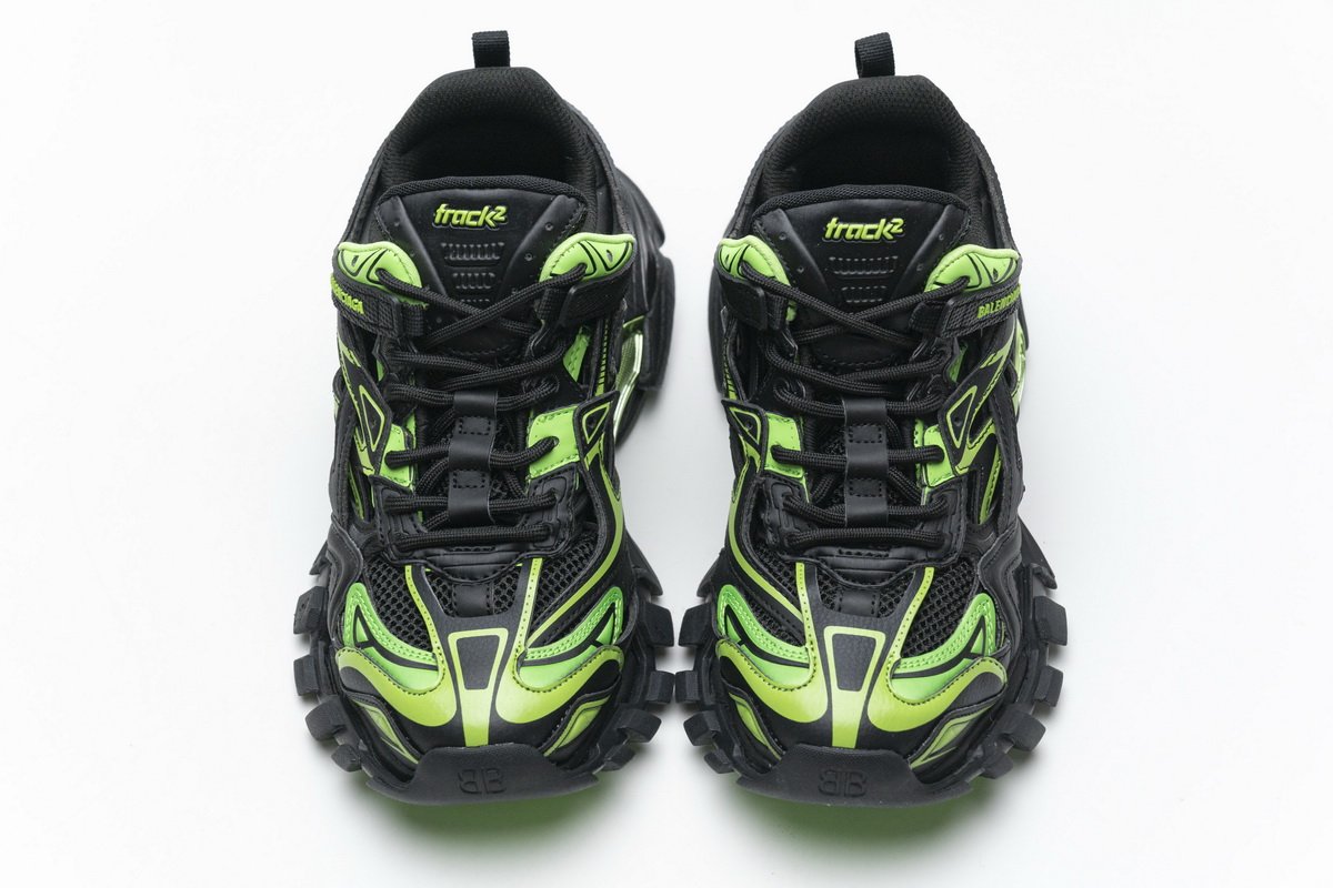 568615 W2GN1 1012 Blenciaga Track 2 Sneaker Black Green