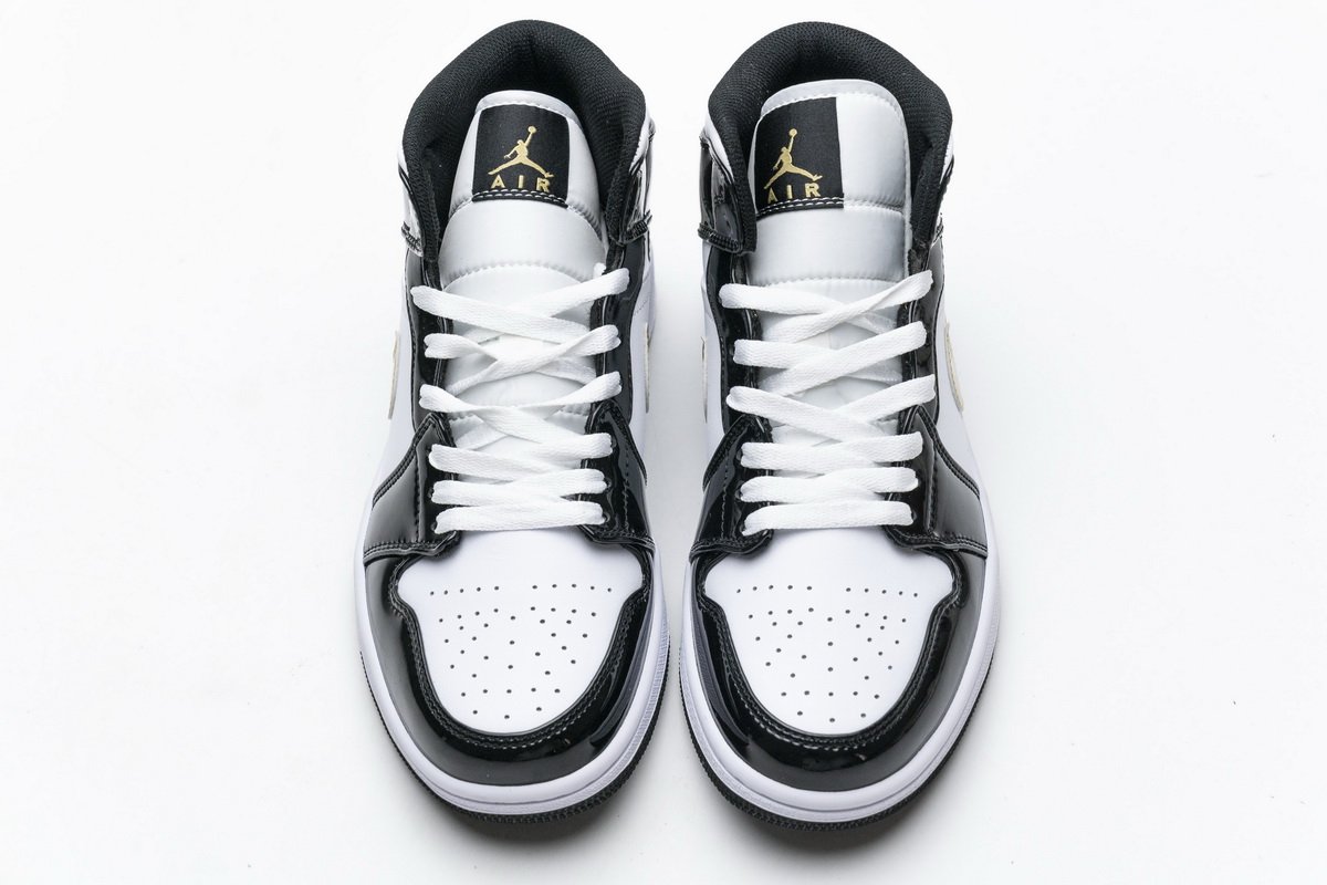 852542-007 Air Jordan 1 Mid Gold Patent Leather