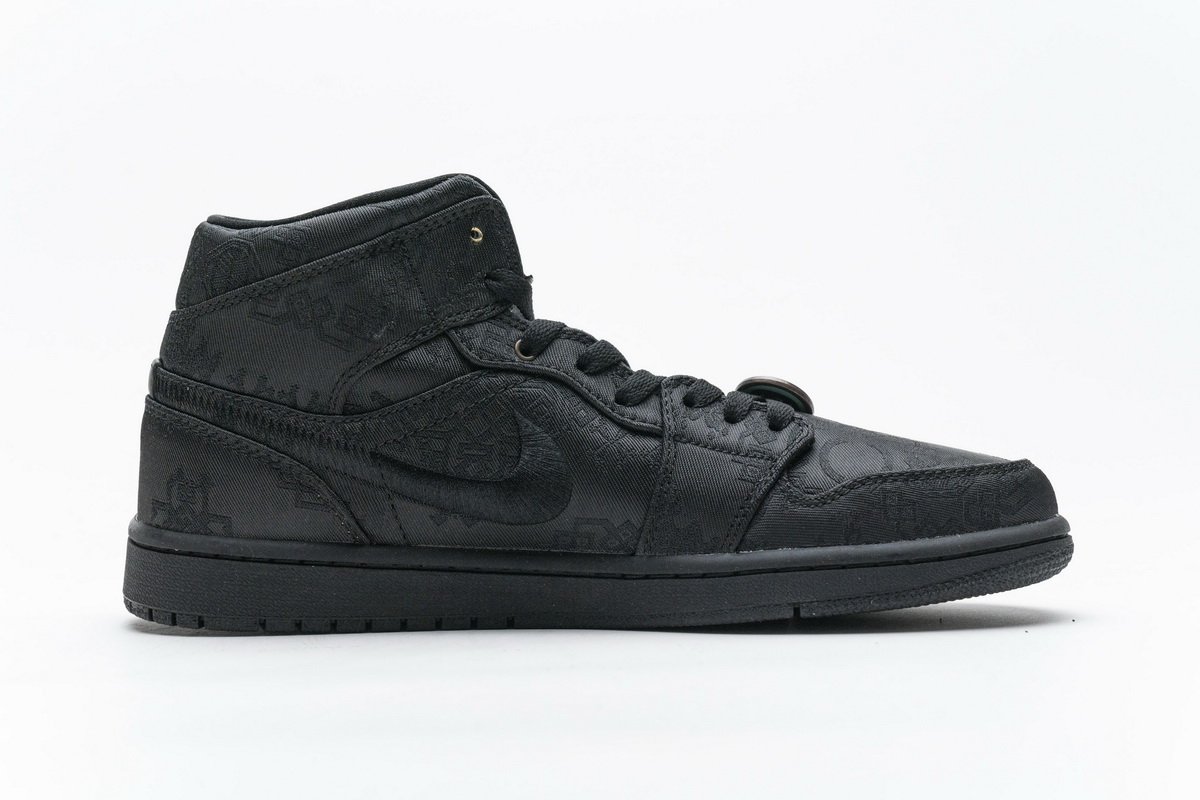 CU2804-300 Edison Chen x Air Jordan 1 Mid “Fearless Black”