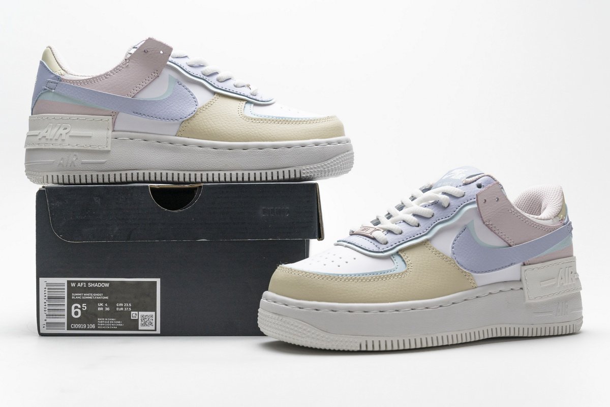 CI0919-106 Womens Air Force 1 Shadow White Ghost
