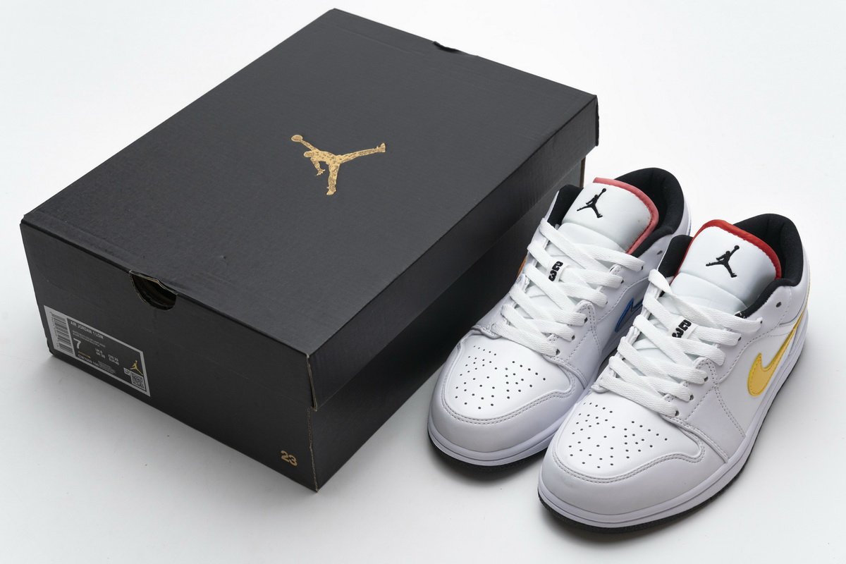 CW7009-100 Air Jordan 1 Low White Multi-Color