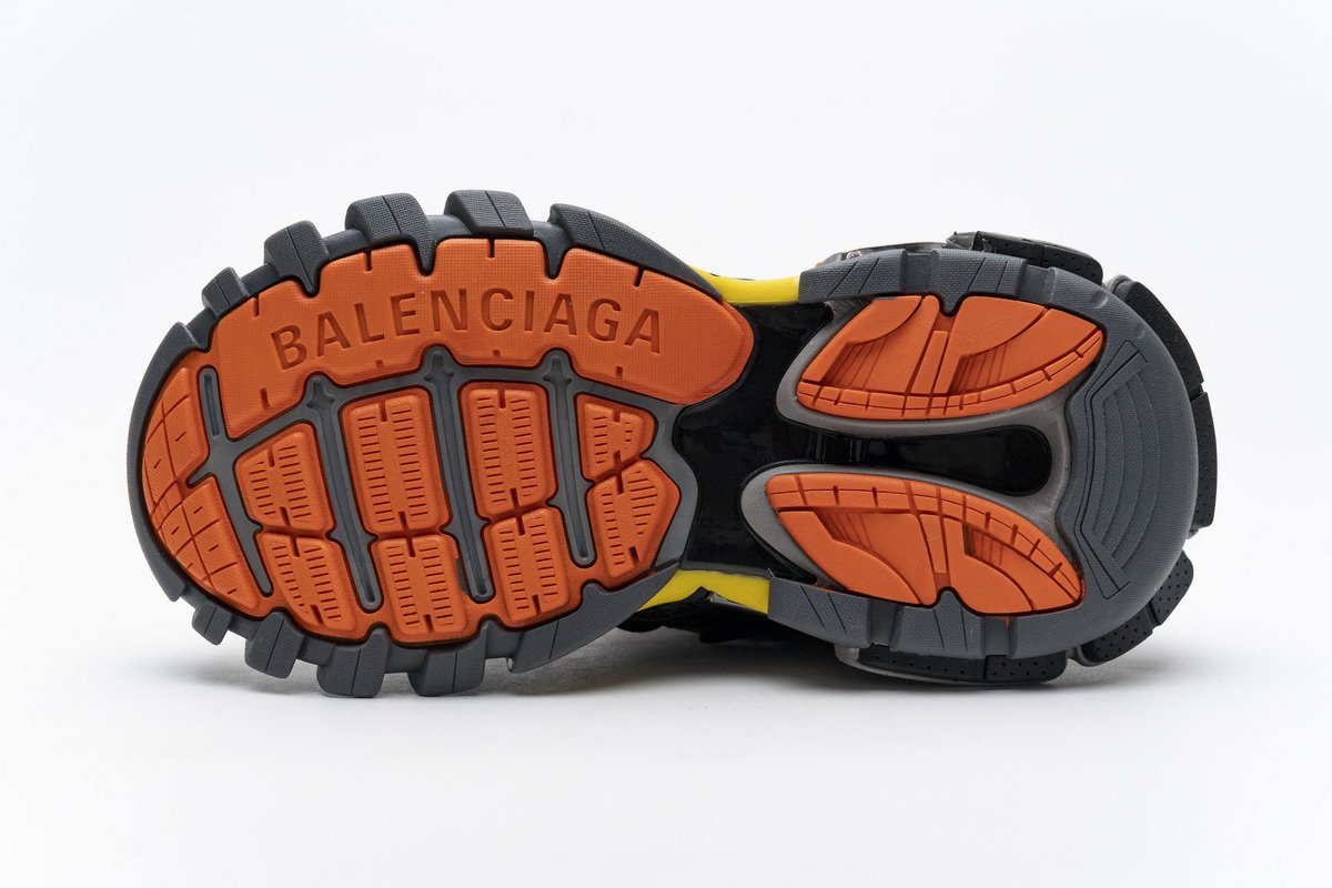 568614 W2GN8 2008 Blenciaga Track 2 Sneaker Black Orange