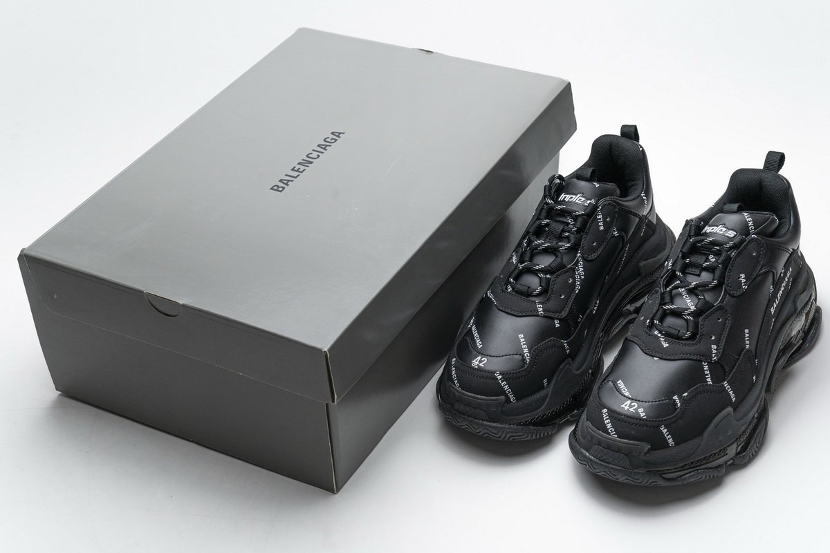 524039 w09e1 2021 Ba*len*cia*ga triple s letter black