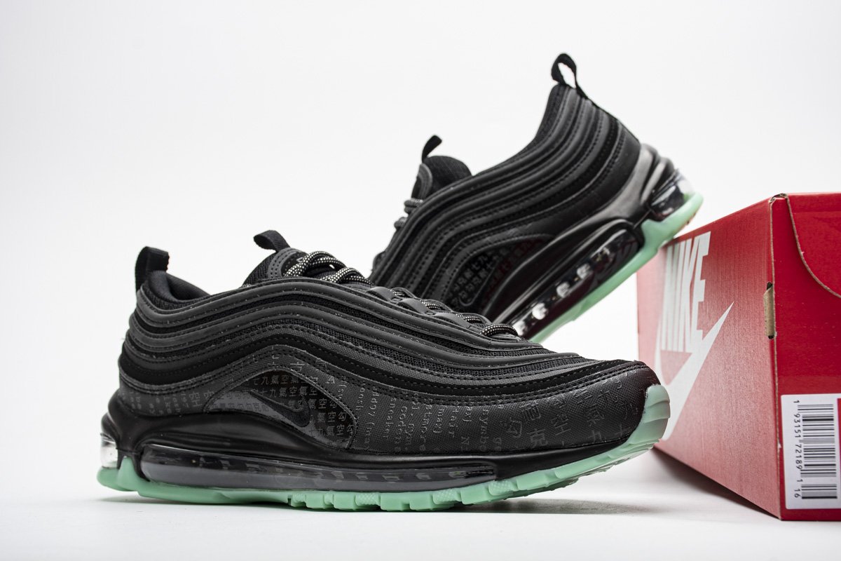 921826-017 Nike Air Max 97 Black Green Glow