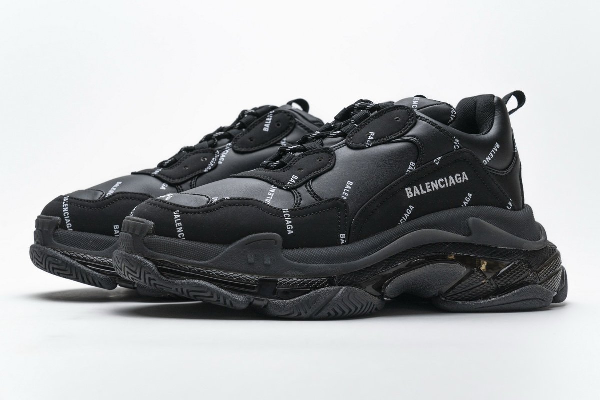 524039 w09e1 2021 Ba*len*cia*ga triple s letter black