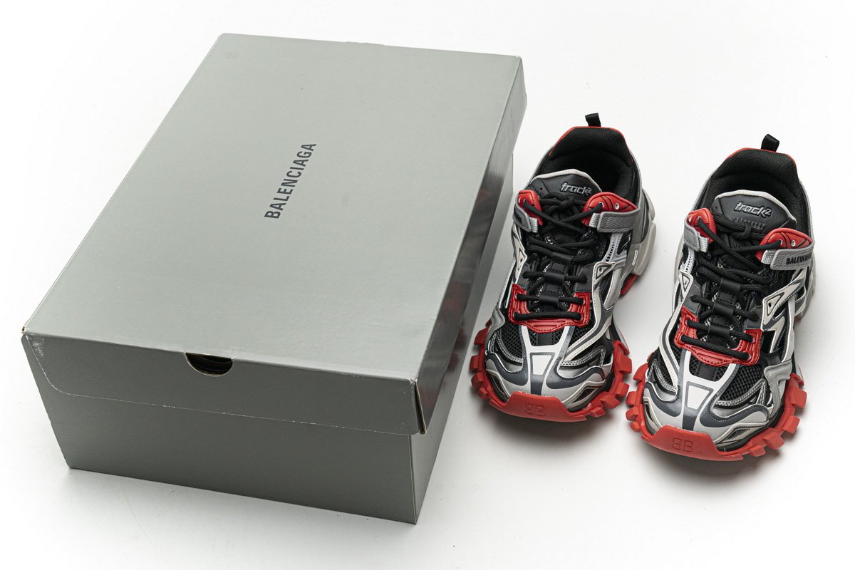 570391 W2GN3 1003 Blenciaga Track 2 Sneaker Grey Red