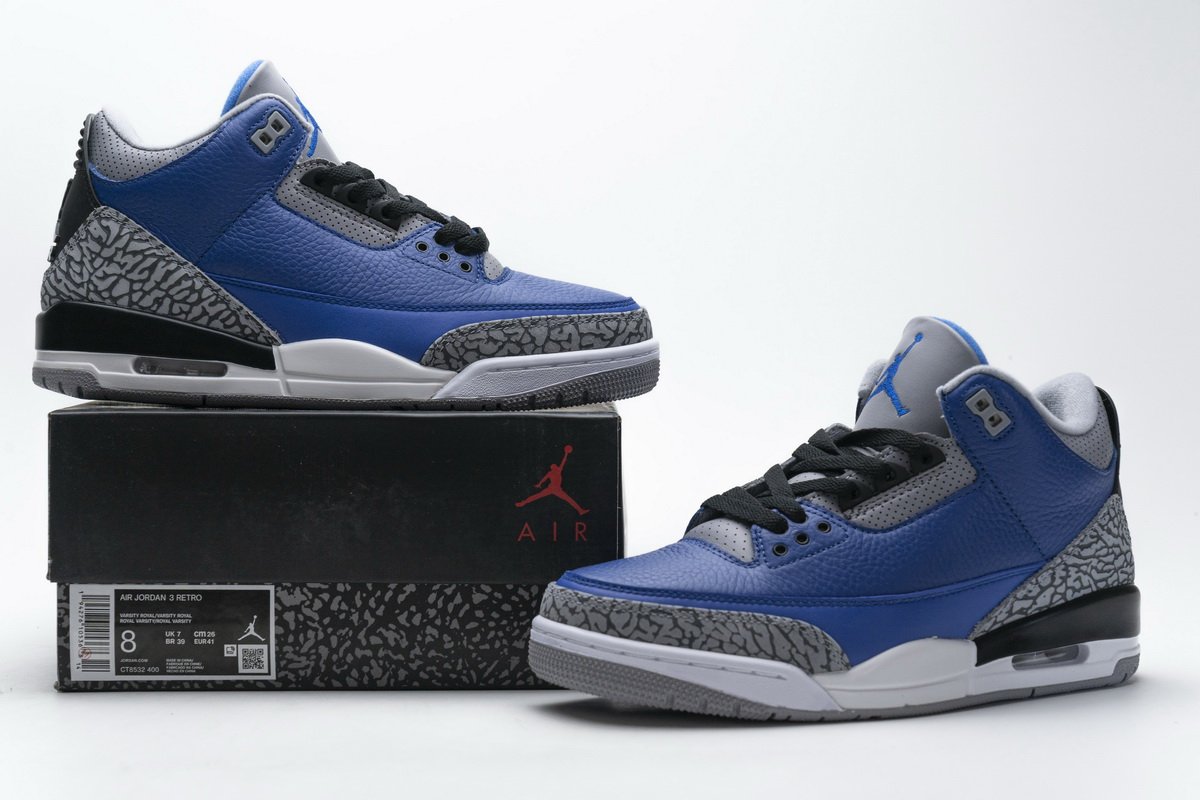 CT8532-400 Air Jordan 3 Retro -Varsity Royal