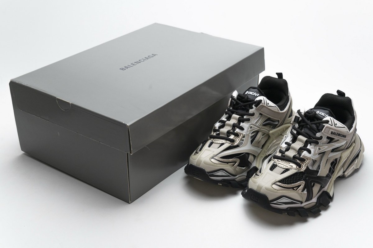 570391 W2GN9 2009 Blenciaga Track 2 Sneaker Champagne Black