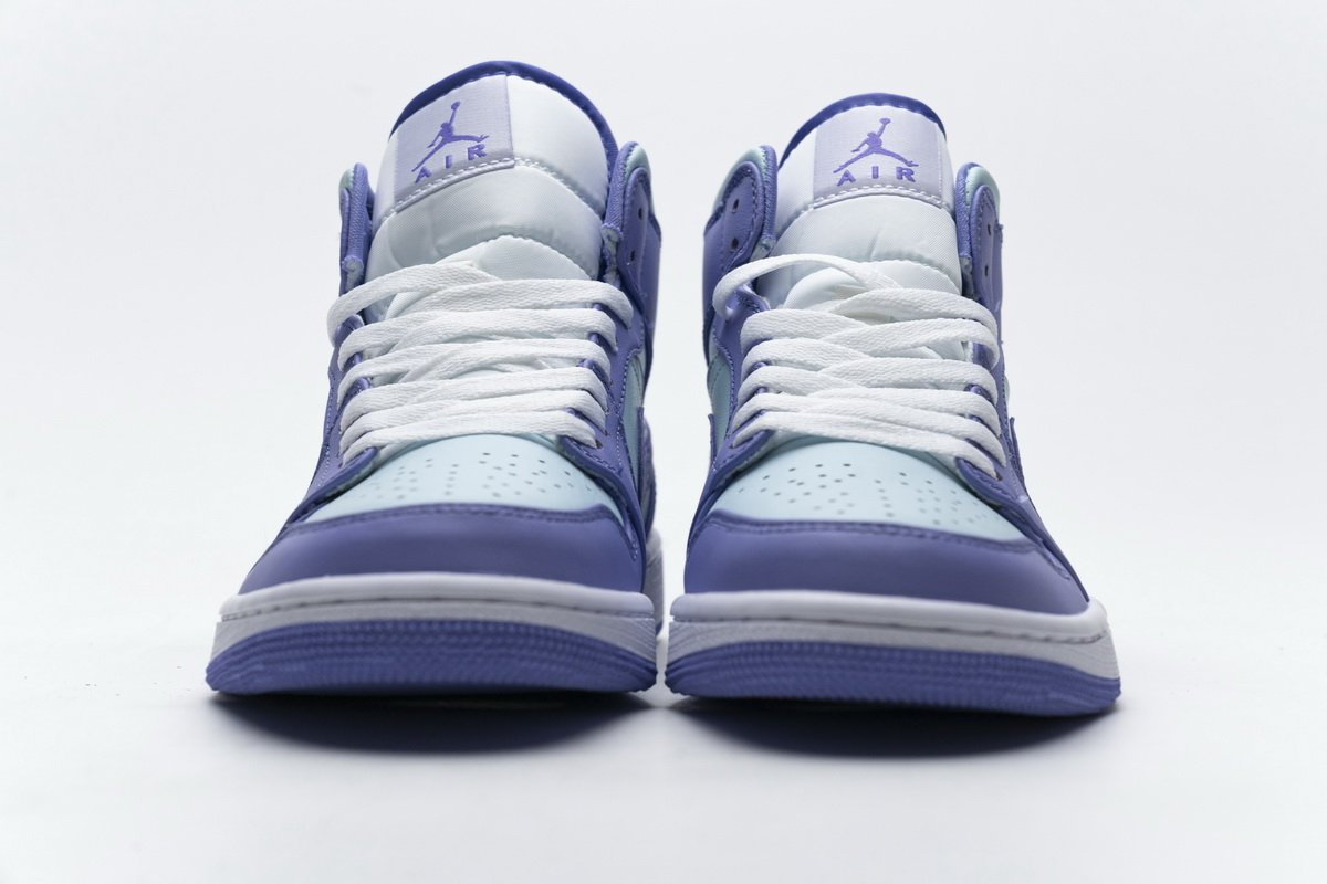 554725-500 Air Jordan 1 Mid Purple Aqua Blue