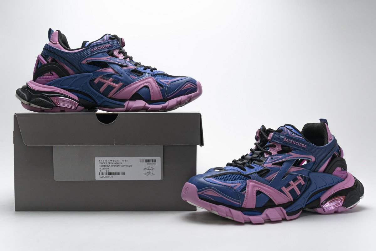 570391 W2GN3 4050 Blenciaga Track 2 Sneaker Blue Pink