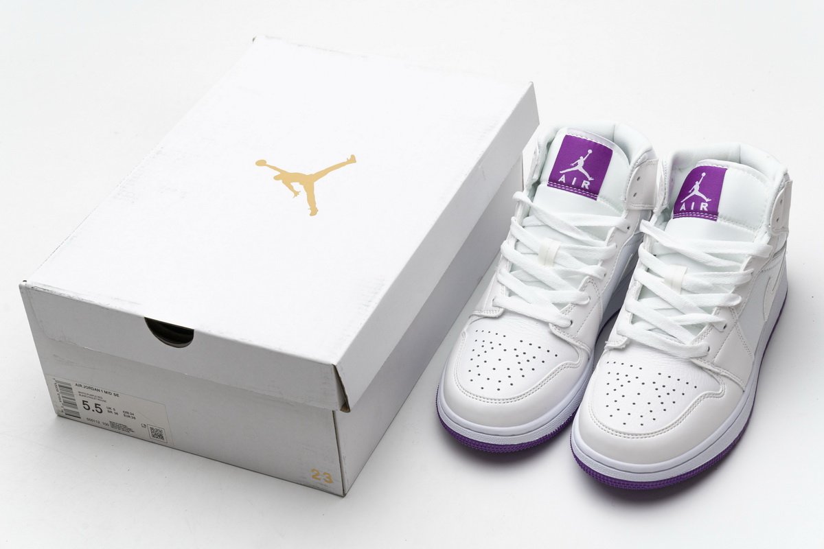 555112-100 Air Jordan 1 Mid SE White Fuchsia Blast