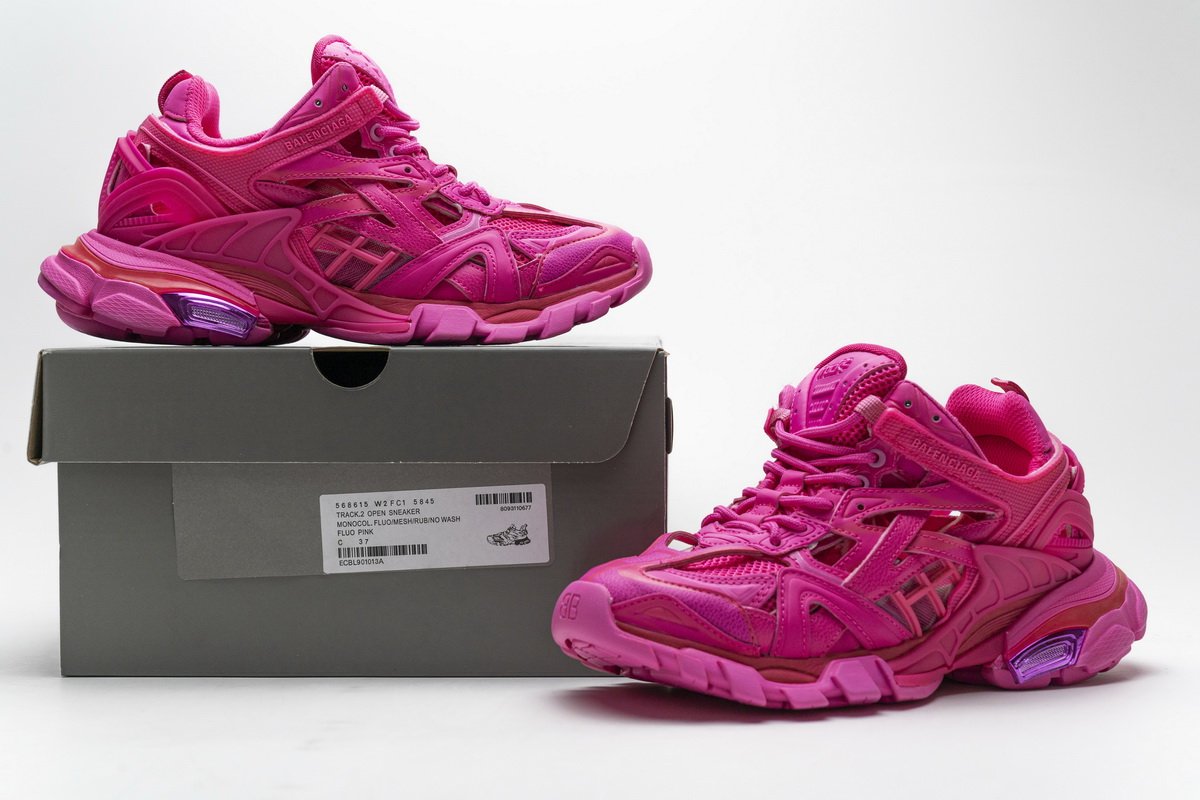 568615 W2FC1 5845 Blenciaga Track 2 Sneaker Fluo Pink