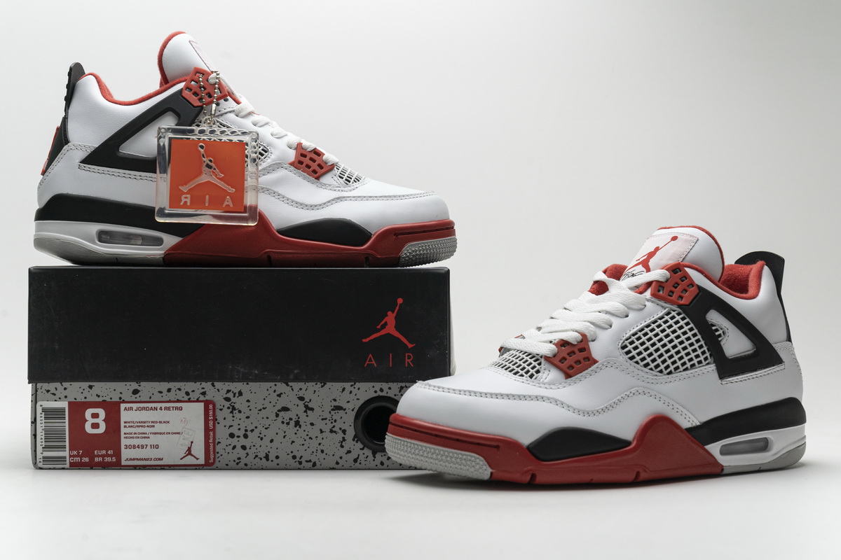 308497-110 Air Jordan 4 Retro Fire Red