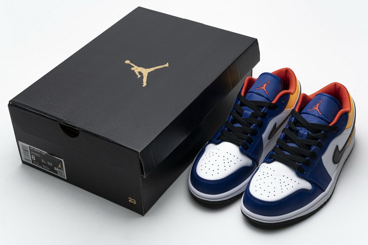 553558-123 Air Jordan 1 Low Blue Yellow Orange