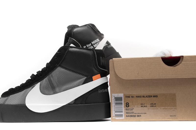 OFF WHITE X Nike Blazer Mid AA3832-001 Black