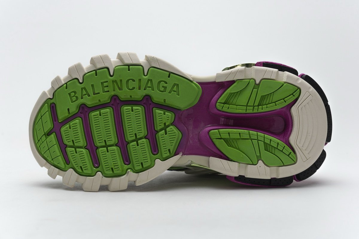 568615 W2GN3 9199 Blenciaga Track 2 Sneaker White Green Pink