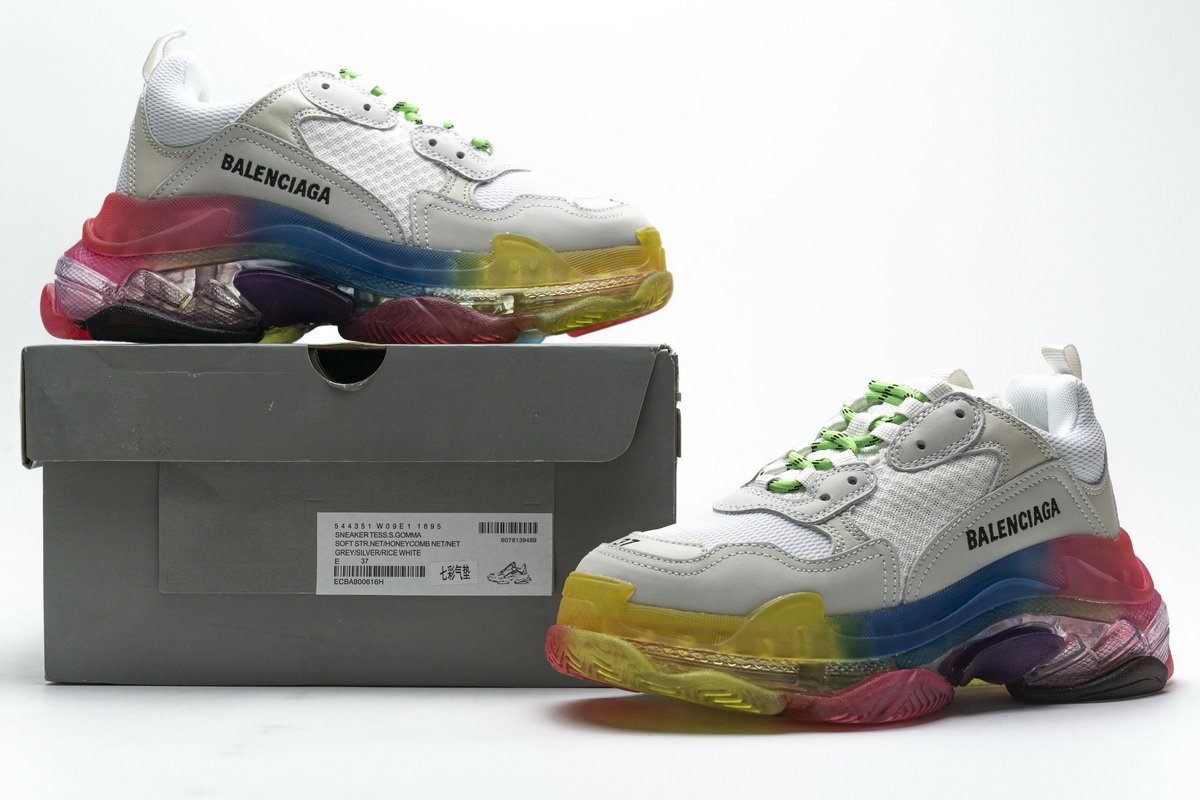 544351 w09e1 1895 Ba*len*cia*ga triple s rainbow