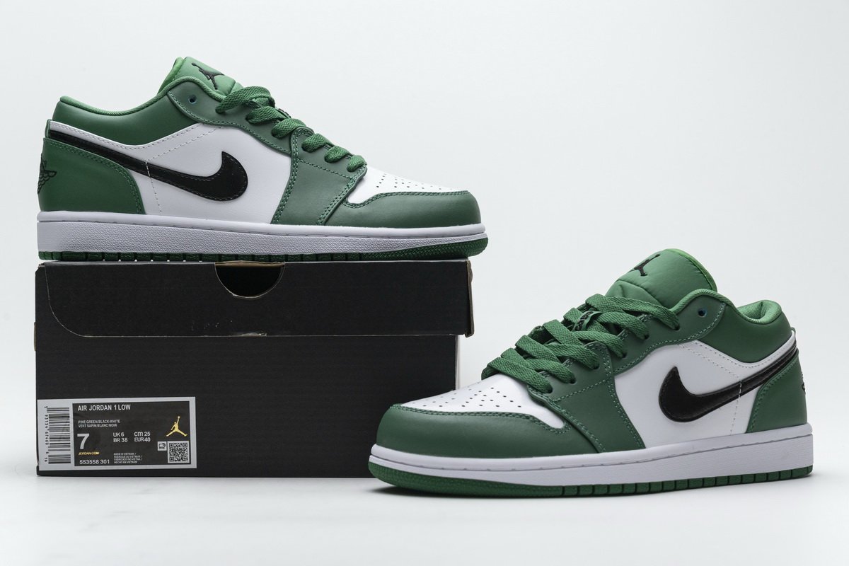 553558-301 Air Jordan 1 Low Pine Green