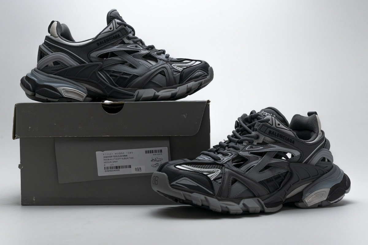 570391 W2GN3 1285 Blenciaga Track 2 Sneaker Medium Grey