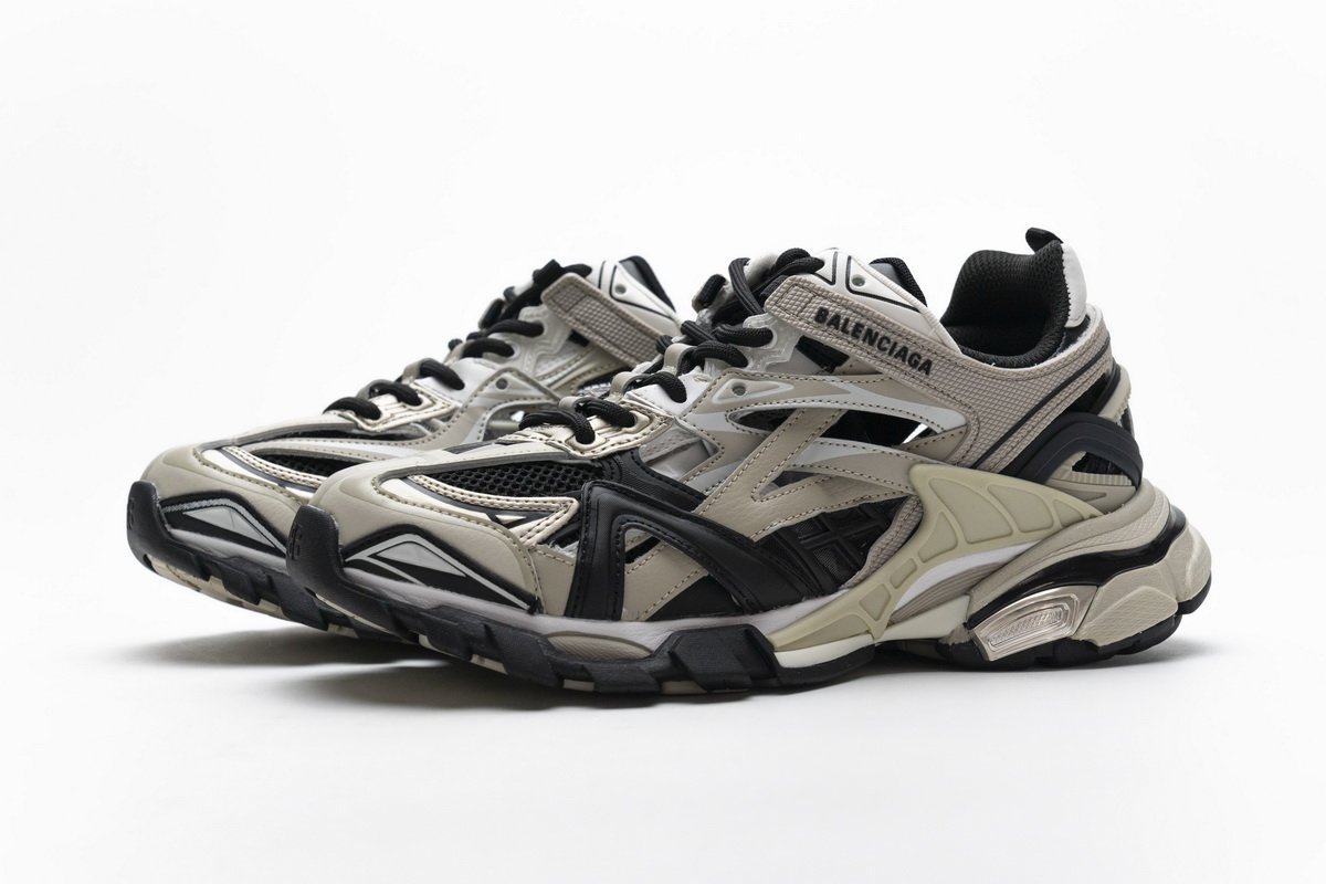 570391 W2GN9 2009 Blenciaga Track 2 Sneaker Champagne Black
