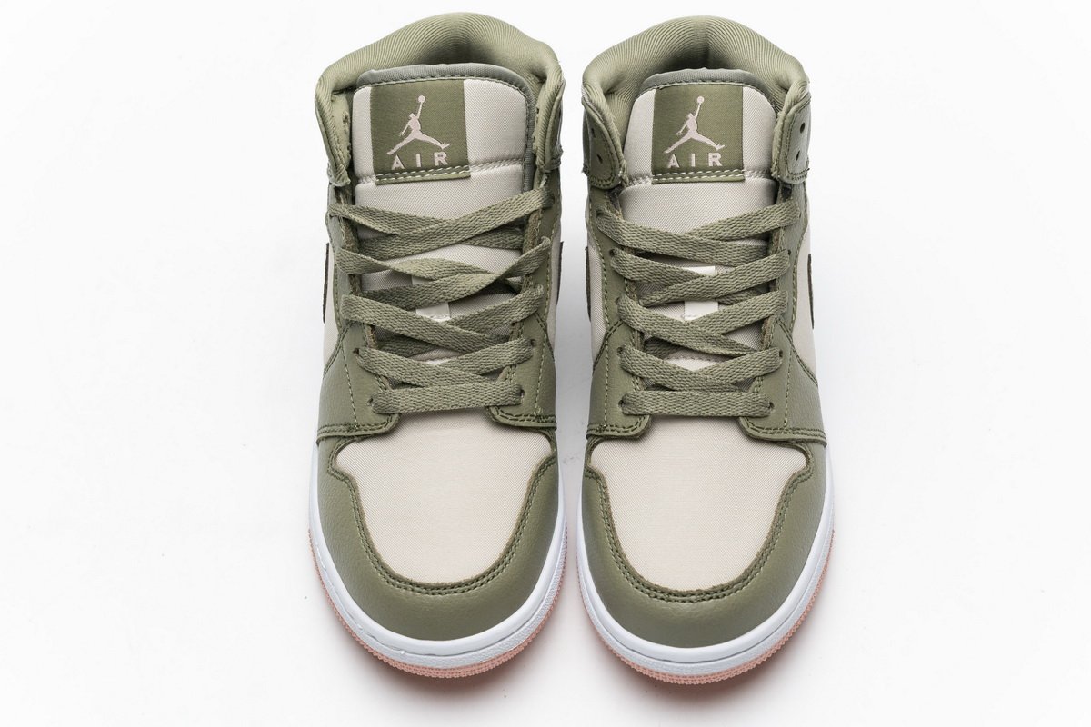 555112-225 Air Jordan 1 Mid GS Trooper Bleached Coral