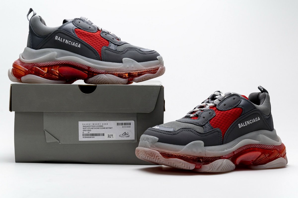 544351 w09o1 2262 Ba*len*cia*ga triple s grey red