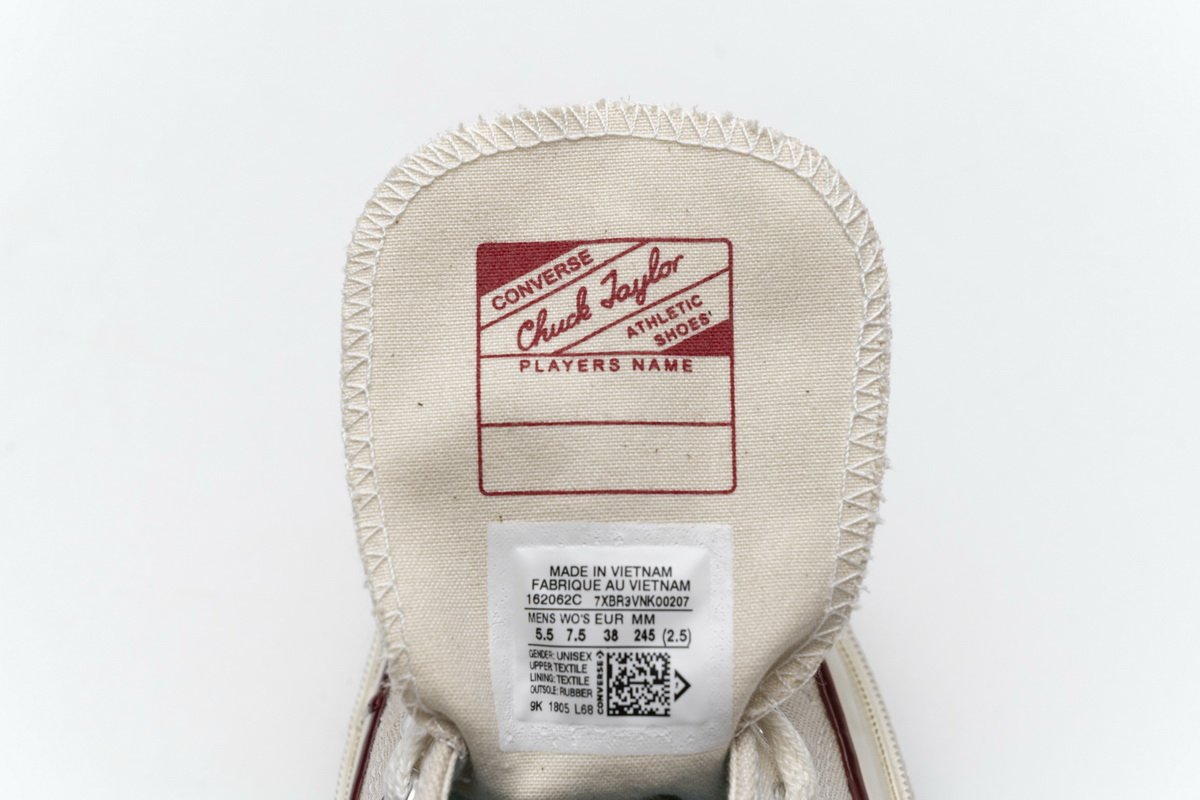 162062C Converse Chuck 70 OX Parchment Garnet Egret