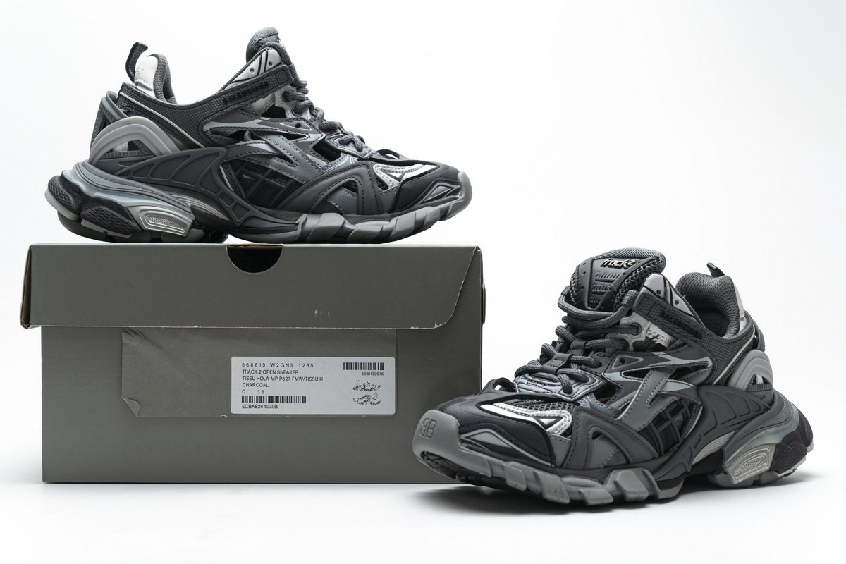 568615 W2GN3 1285 Blenciaga Track 2 Sneaker Charcoal