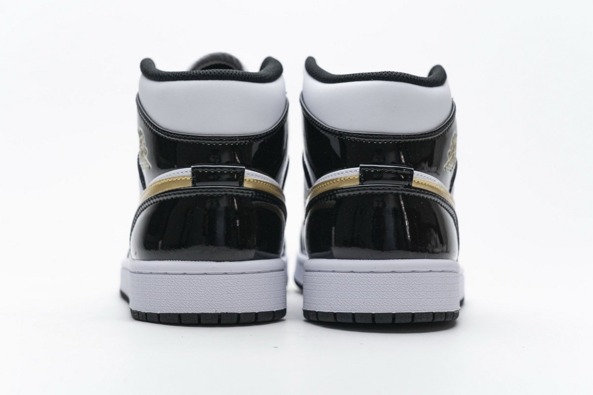 852542-007 Air Jordan 1 Mid Gold Patent Leather